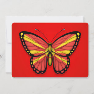 Bandeira da Borboleta da Macedônia em Vermelho