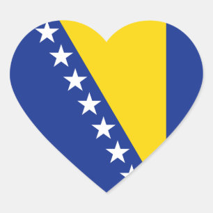Bandeira da Bósnia Herzegovina Coração Adesivo