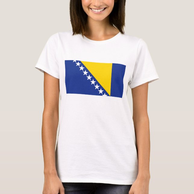 Bandeira da Bósnia Herzegovina x Mapa T-Shirt (Frente)