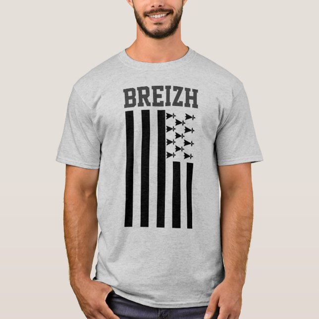 Bandeira da Bretanha, France T-Shirt (Frente)