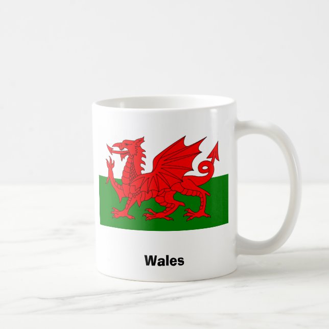 Bandeira da caneca de café de Wales (Direita)