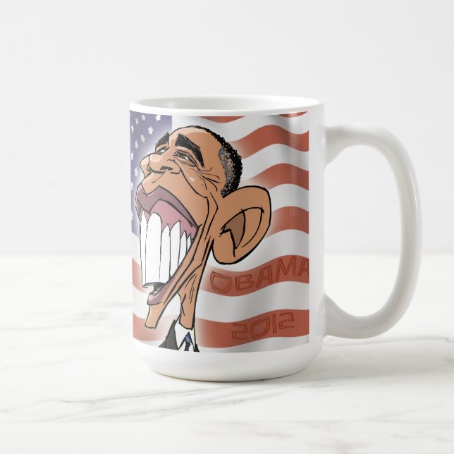 Bandeira da caneca dos desenhos animados de Barack (Direita)