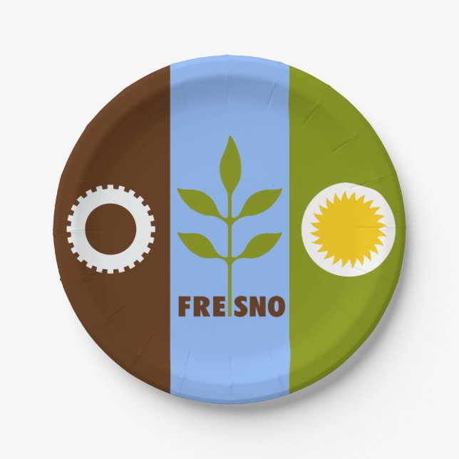 Bandeira da cidade de Fresno, Califórnia Pratos de (Frente)