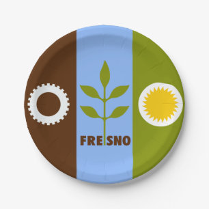 Bandeira da cidade de Fresno, Califórnia Pratos de