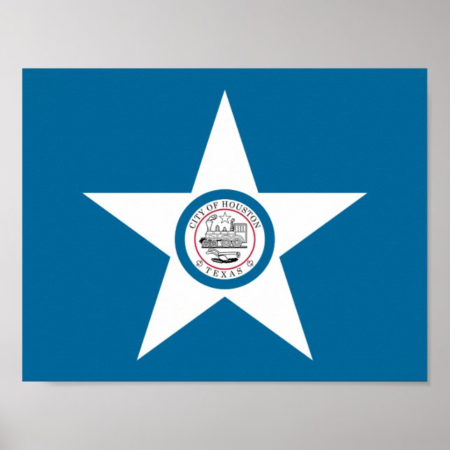 Bandeira da cidade de Houston, Poster do Texas (Frente)