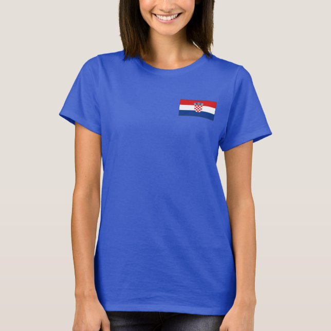 Bandeira da Croácia e map dk T-Shirt (Frente)