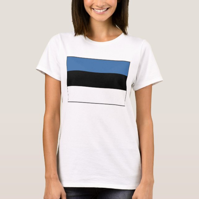 Bandeira da Estônia x Mapa T-Shirt (Frente)