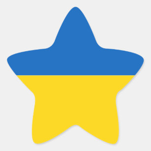 Bandeira da etiqueta da estrela de Ucrânia