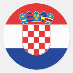 Bandeira da etiqueta de Croatia (círculo)