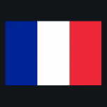 Bandeira da França Poster<br><div class="desc">A bandeira nacional da França (conhecida em francês como drapeau tricolore, drapeau français e no parlance militar, les couleurs) é um tricolor que apresenta três bandas verticais coloridas azuis reais, brancas e vermelhas. É conhecido pelos auto-falantes ingleses como o Tricolor francês ou simplesmente o Tricolor. O governo real usou muitas...</div>