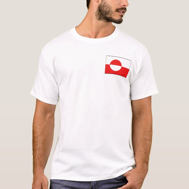 Bandeira da Gronelândia e mapa T-Shirt (Frente)