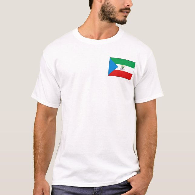 Bandeira da Guiné Equatorial e t-shirt do mapa (Frente)