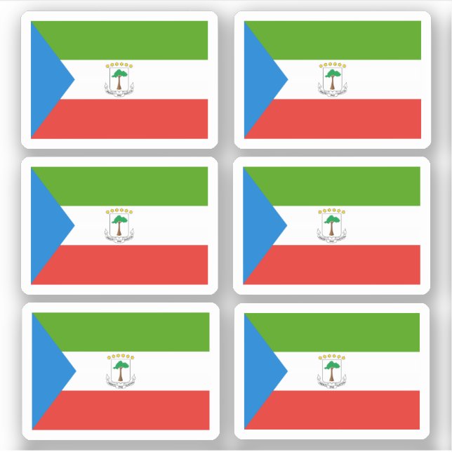 Bandeira da Guiné Equatorial - uma coleção Adesivo (Frente)