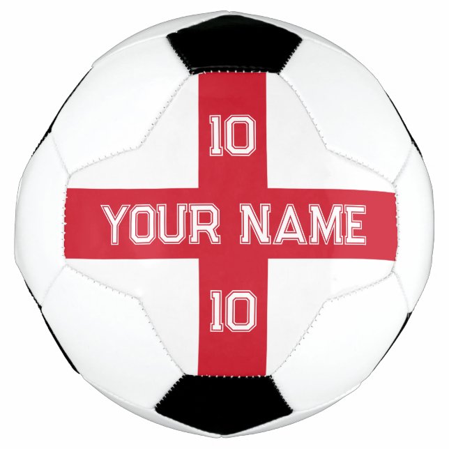 bandeira da Inglaterra bola de futebol com número  (Frente)