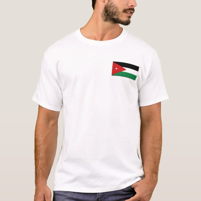 Bandeira da Jordânia e Mapa de T-Shirt (Frente)