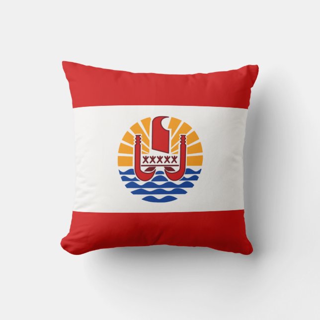 Bandeira da Polinésia Francesa x Almofada de Bande (Frente)