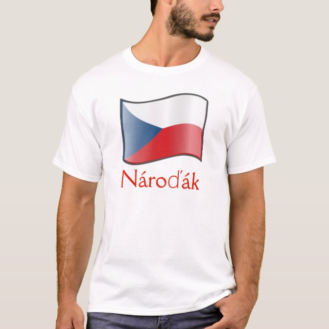 Bandeira da República Checa Nároďák T-Shirt (Frente)