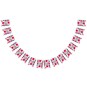 bandeira da União Britânica com o Rei Carlos III,