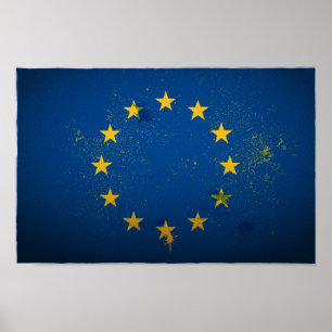 Bandeira da União Europeia Urbana Poster