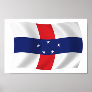 Bandeira das Antilhas Neerlandesas Poster Impressã
