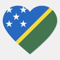 Bandeira das Ilhas Salomão Adesivo de Coração