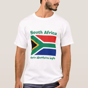 Bandeira de África do Sul + Mapa + T-shirt do
