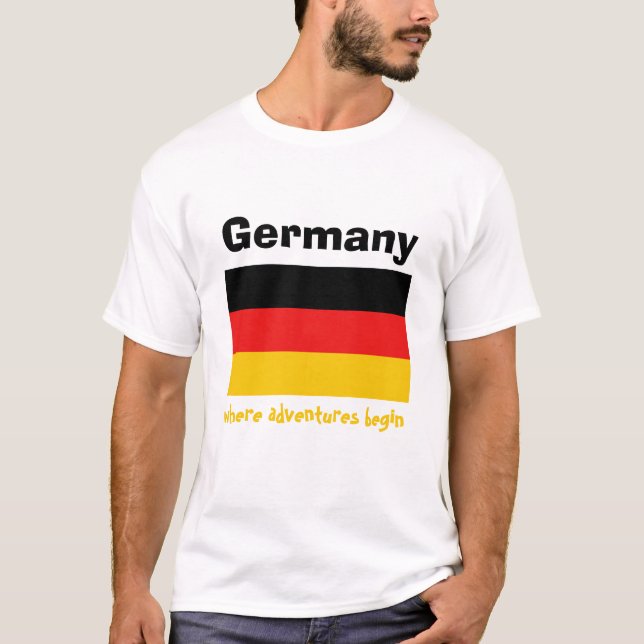 Bandeira de Alemanha + Mapa + T-shirt do texto (Frente)