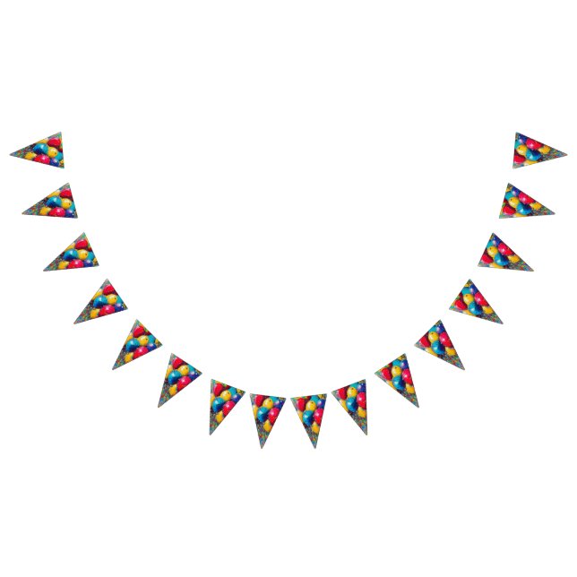 Bandeira de Aniversário Neutra em Gênero com Balõe (Todos)