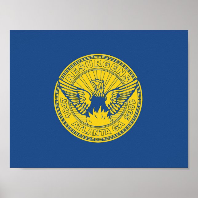 Bandeira de Atlanta, Georgia Poster (Frente)