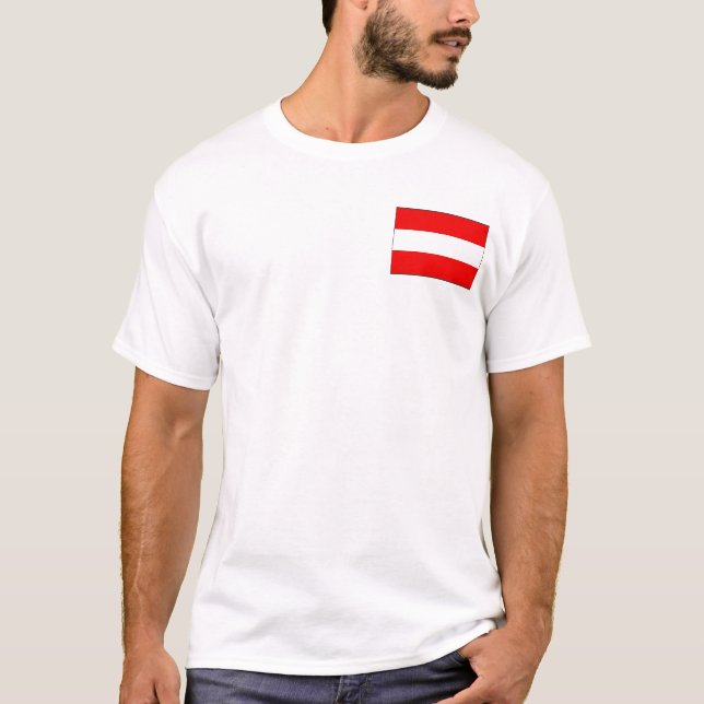 Bandeira de Áustria e t-shirt do mapa (Frente)