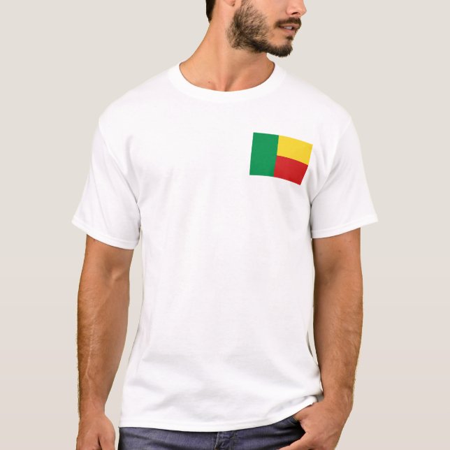 Bandeira de Benin e t-shirt do mapa (Frente)