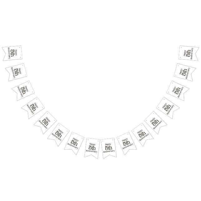 Bandeira de Bunting de 5º Aniversário Feliz (Todos)