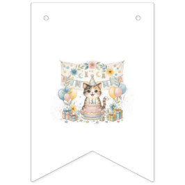 Bandeira de Bunting de Primeiro Aniversário de Gat