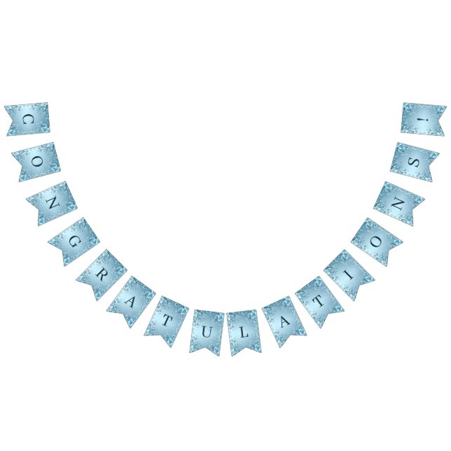 Bandeira de Bunting Floral Decorativa Azul (Todos)