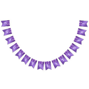 Bandeira de Bunting Floral Roxa