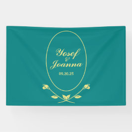 Bandeira de Casamento de Teal Rosa