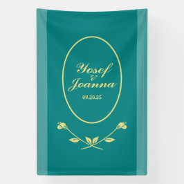 Bandeira de Casamento de Teal Rosa