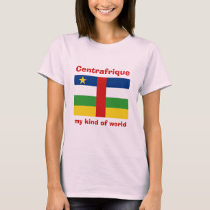Bandeira de Centrafrique + Mapa + T-shirt do texto