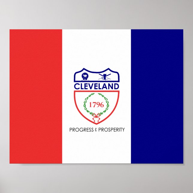 Bandeira de Cleveland, Ohio Poster (Frente)