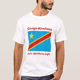 Bandeira de Congo-Kinshasa + Mapa + T-shirt do