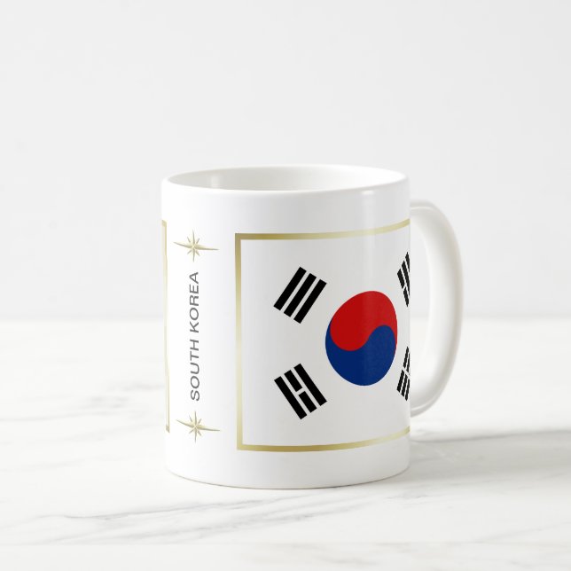 Bandeira de Coreia do Sul + Caneca do mapa (Frente Esquerda)