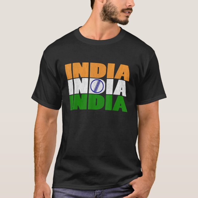 Bandeira de Críquete da Índia com Camisa de Críque (Frente)