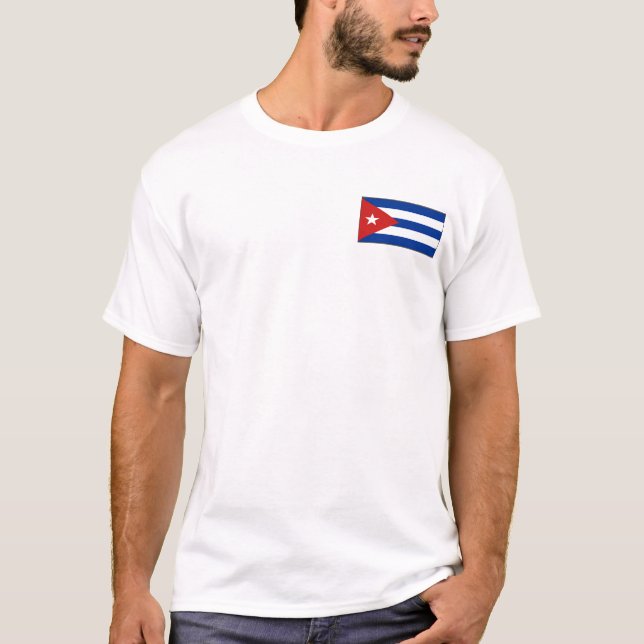 Bandeira de Cuba e t-shirt do mapa (Frente)