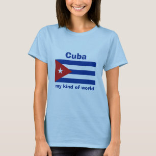 Bandeira de Cuba + Mapa + T-shirt do texto