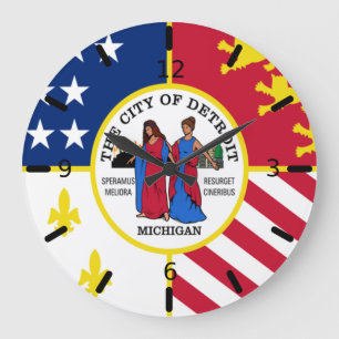 Bandeira de Detroit (Michigan) Grande Relógio
