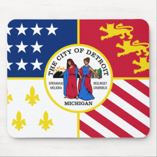 Bandeira de Detroit, Michigan Mouse Pad