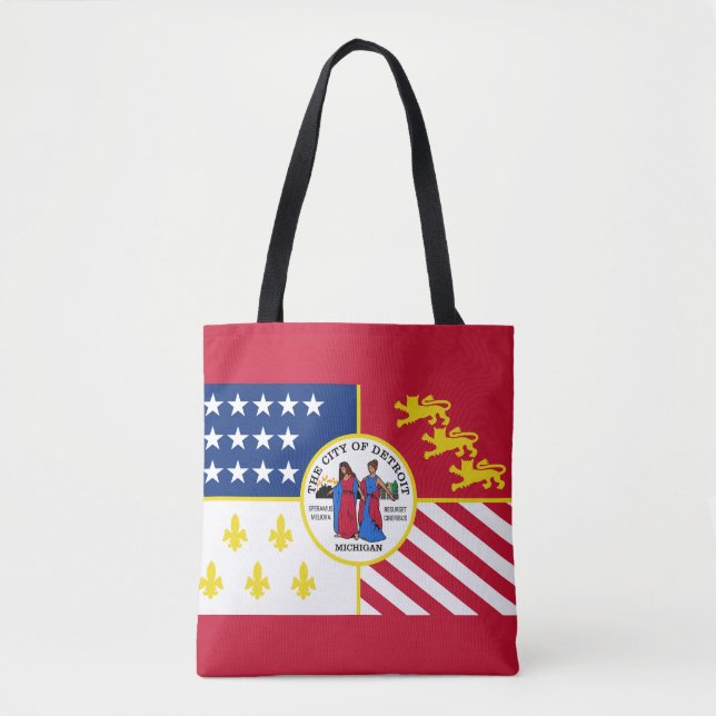 Bandeira de Detroit, Michigan Tote Bag (Frente)