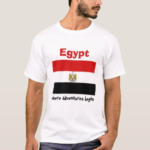 Bandeira de Egipto + Mapa + T-shirt do texto