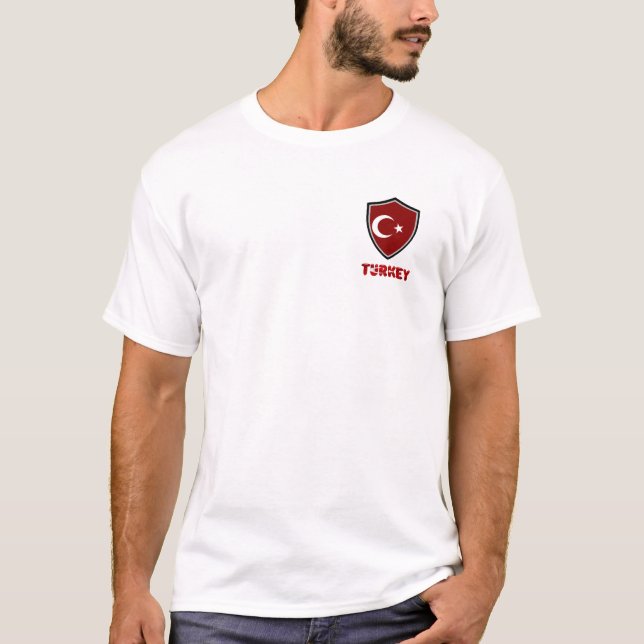 Bandeira de escudo turca T-Shirt (Frente)