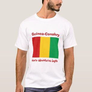 Bandeira de Guiné-Conakry + Mapa + T-shirt do